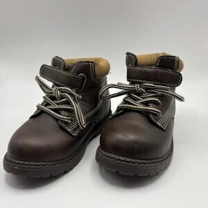Koala Kids Boys Brown Lace Up Velcro Boots Size 6
